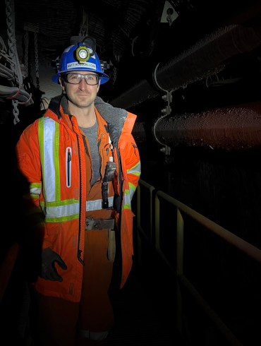 Matt Robson-Lowe, Diavik's underground manager, during a tour on March 24, 2026. Andrew Goodwin/Cabin Radio