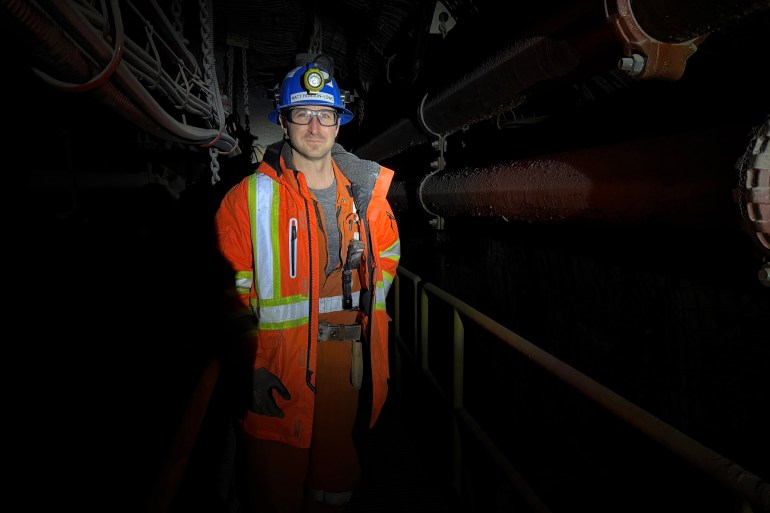 Matt Robson-Lowe, Diavik's underground manager, during a tour on March 24, 2026. Andrew Goodwin/Cabin Radio
