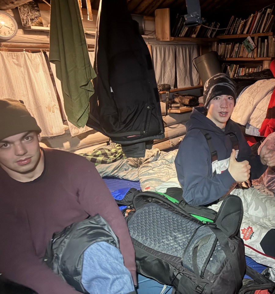 Grayson, left, and Hunter Groenewegen. "Hunter kept me from passing out in the snow as we walked on the lake searching for the cabin," said mother Kandace. Photo: Submitted