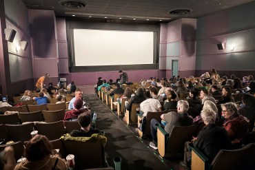 Audience members before the final screening at Yellowknife's Capitol Theatre on March 31, 2026. Ollie Williams/Cabin Radio