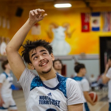 Tyson Hernandez during an Arctic Winter Games 2026 basketball game between Team NT and Northern Alberta. Ollie Williams/Team NT