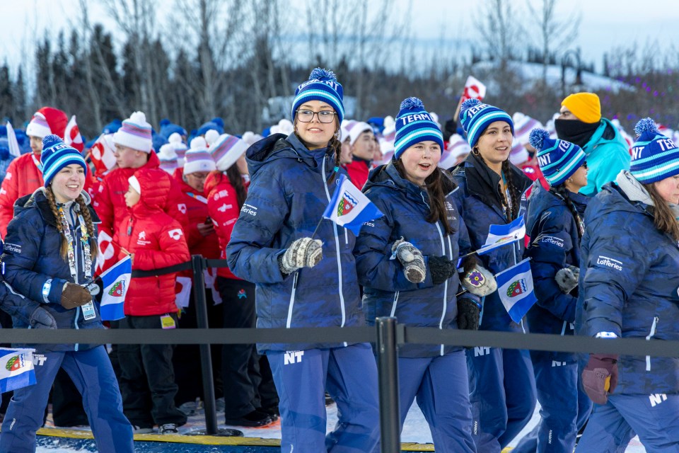 A ceremony that ran for about 75 minutes included the marching-in of the athletes, performances and speeches, including a video message from Prime Minister Mark Carney. Ollie Williams/Team NT