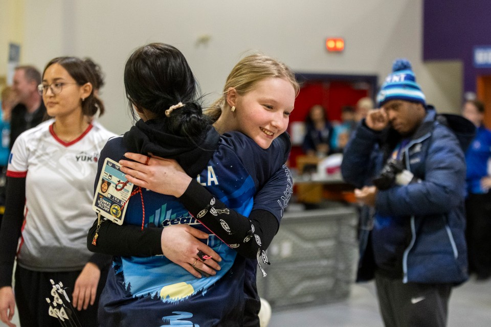 Greta Kohle, centre, won archery gold at Whitehorse 2026. Ollie Williams/Team NT