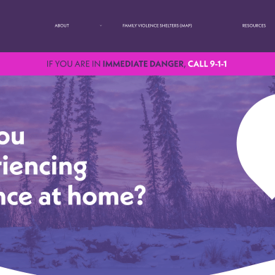 A still from the homepage of the NWT Shelter Network's new website.