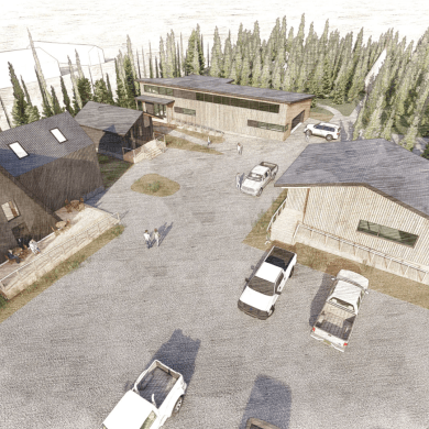 An artist's rendering of the proposed new education centre on Black Spruce Education's website.