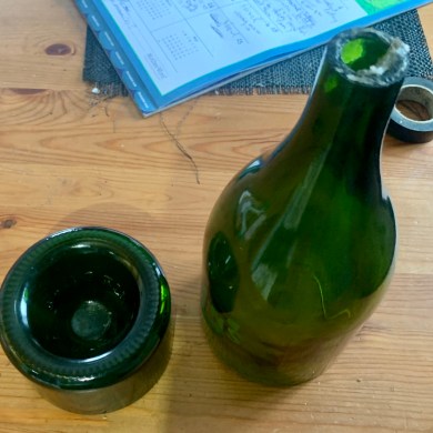 Component parts of a damaged version of the Snowking Cup. Photo submitted by Mike Mitchell