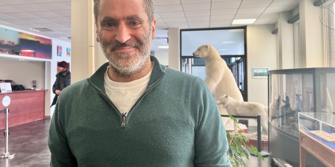 Proportional representation advocate Jeremy Flatt at Yellowknife City Hall. Emily Blake/Cabin Radio