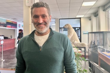 Proportional representation advocate Jeremy Flatt at Yellowknife City Hall. Emily Blake/Cabin Radio