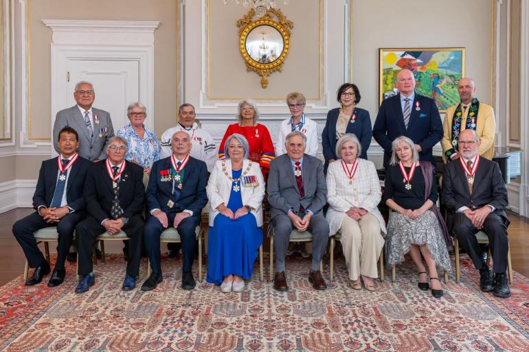 Lesley Paulette, seated second from right, with other Order of Canada recipients at a ceremony in Ottawa. PO 2 Louis Dubé/Rideau Hall © OSGG, 2026