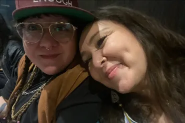 A photo of Cris Derksen, left, and Leela Gilday posted to Gilday's Facebook page