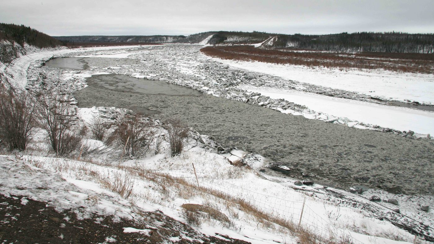 Breakup on the Arctic Red River in early May 2026. Photo: Lawrence Norbert
