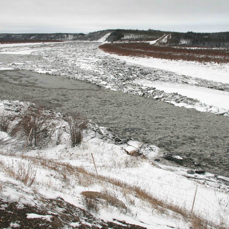 Breakup on the Arctic Red River in early May 2026. Photo: Lawrence Norbert