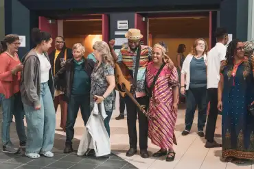 Munya Mataruse (with the guitar) and community members at a previous Africa Day Celebration. Submitted by Munya Mataruse
