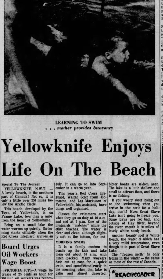 A 1965 Edmonton Journal article about Frame Lake. Image submitted by Brian Heppelle