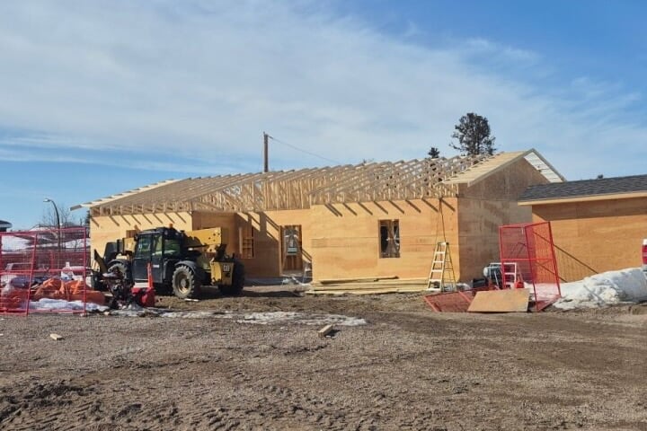 Fort Smith social housing duplex under construction. Photo: Fort Smith Métis Council