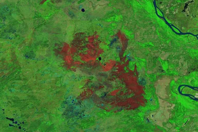 A satellite image of the Klewi Complex on June 12 posted to Wood Buffalo National Parks' Facebook page.