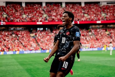 Celebrations during Canada's victory over Qatar at the 2026 World Cup. Photo: Canada Soccer