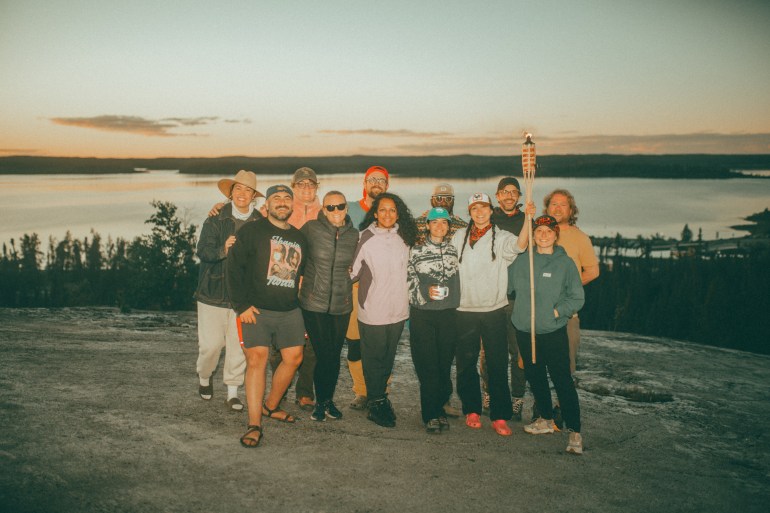 Contestants of Survivor Yellowknife compete for a prize of $1,000 at Prelude Lake, north of the city. Photo: Submitted