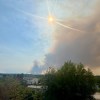 A smoke plume from fire FS016 on June 28, 2026. Photo: Lynn Canney