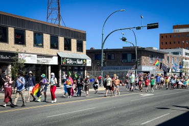 The Yellowknife Pride Parade on June 14, 2026. Dieselle Ford/Cabin Radio