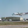 An Air Tindi plane lands at the Yellowknife Airport in May 2026. Sarah Pruys/Cabin Radio