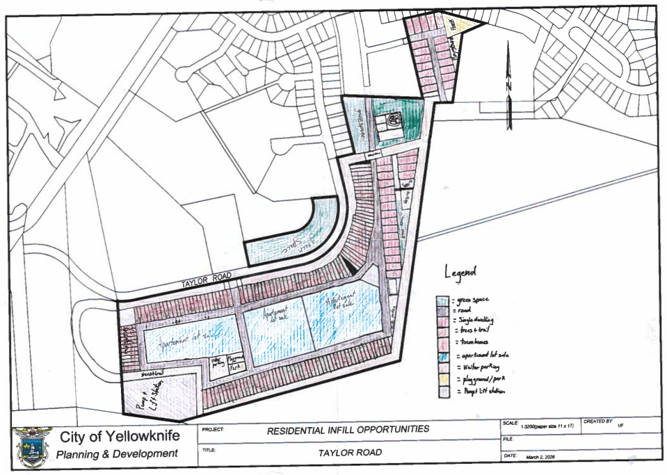 How the students would develop Taylor Road, which passes their school.
