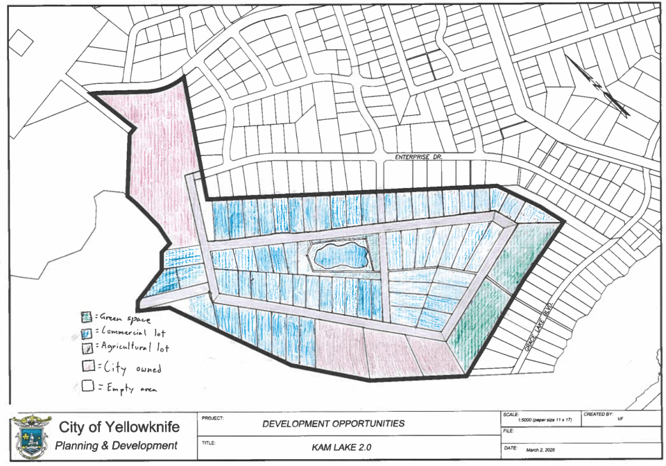 The students' plan for an industrial area in Kam Lake.