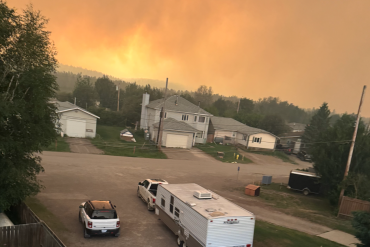 The sky over Fort Simpson on the evening of June 29, 2026. Photo: Lynn Canney