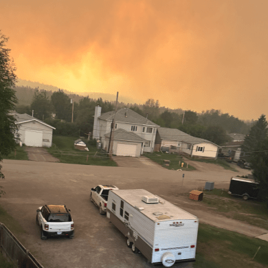The sky over Fort Simpson on the evening of June 29, 2026. Photo: Lynn Canney