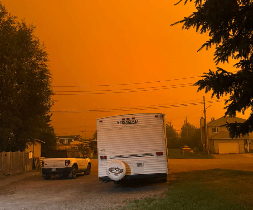 The sky over Fort Simpson on the evening of June 29, 2026. Photo: Lynn Canney