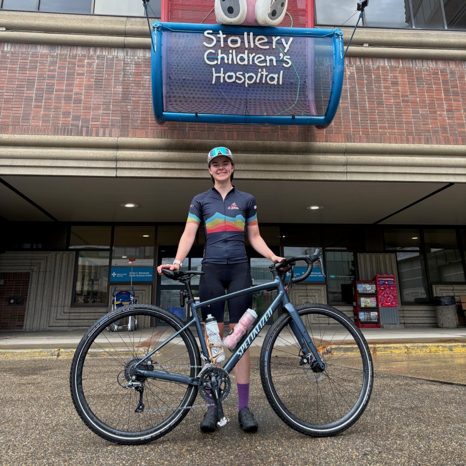 On arrival at Stollery Children's Hospital. Photo: Submitted