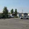 An RCMP vehicle blocks off Williams Avenue in Yellowknife on June 29, 2026. Jesse Wheeler/Cabin Radio