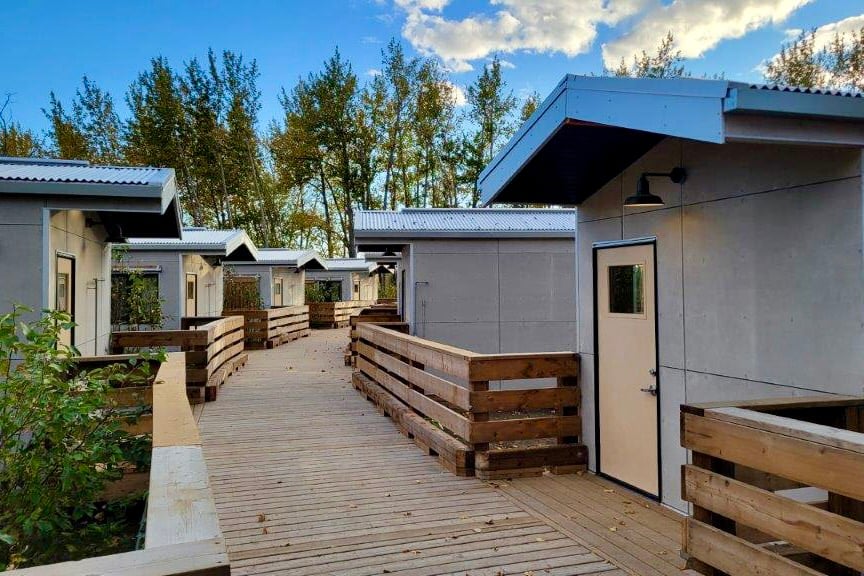 Field station cabins are connected by a boardwalk. Photo: Parks Canada
