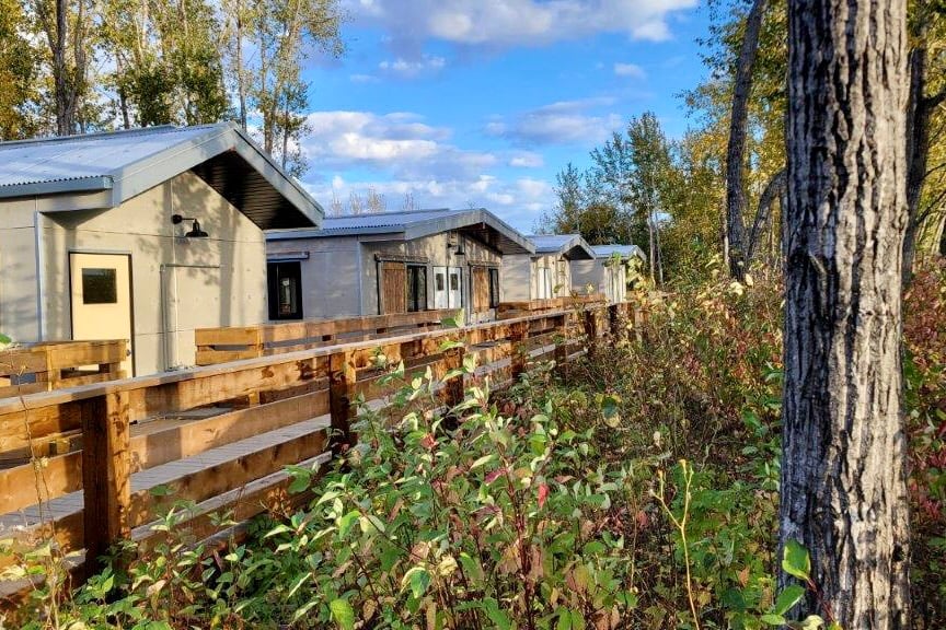 Field station cabins are connected by a boardwalk. Photo: Parks Canada