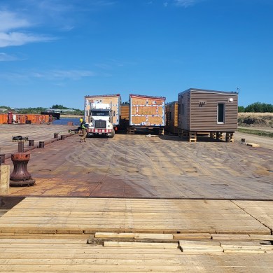 Modular homes bound for Ulukhaktok. Photo: Arcan