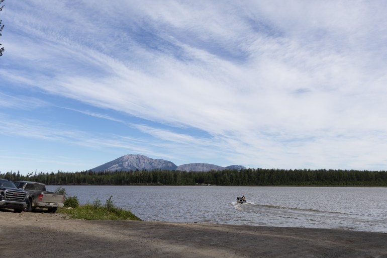 The Nahanni Butte river crossing in July 2026