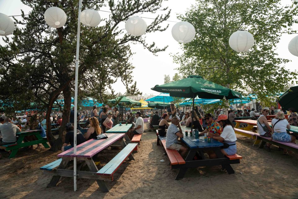 Welcome shade at the beer garden. Kai Wilson/Cabin Radio
