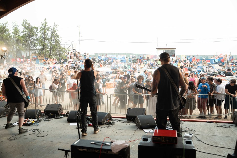 A mosh pit forms for Gnarwhal's Saturday main stage performance. Kai Wilson/Cabin Radio