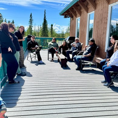 Participants in an Embrace Your Story workshop for Indigenous Guardians in Yellowknife. Dieselle Ford/Cabin Radio