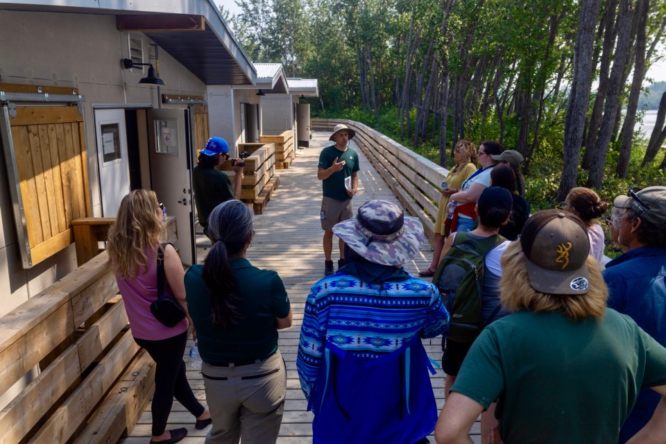 A tour of the new field station. Photo: Parks Canada