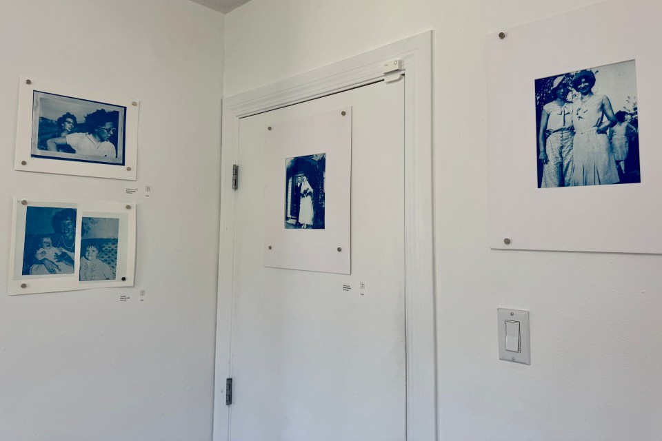 Mixed media cyanotypes by Kirsten Murphy of her family. Eshana Gohil/Cabin Radio