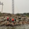 Ignat Tarskii and Nick Girvan were among Yellowknifers who rapidly responded to a brush fire on July 1, 2026. Photo submitted by Scott Robertson