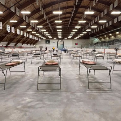Fort Smith's evacuation centre for Wrigley residents. Photo: Dana Fergusson