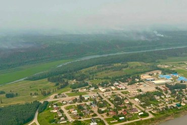 An image posted by Chief Kele Antoine shows fire FS016 outside Fort Simpson on July 1, 2026.