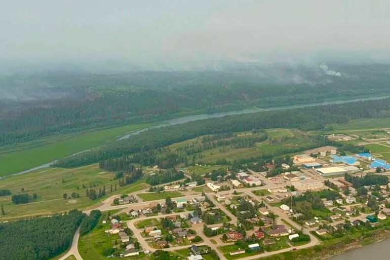 An image posted by Chief Kele Antoine shows fire FS016 outside Fort Simpson on July 1, 2026.