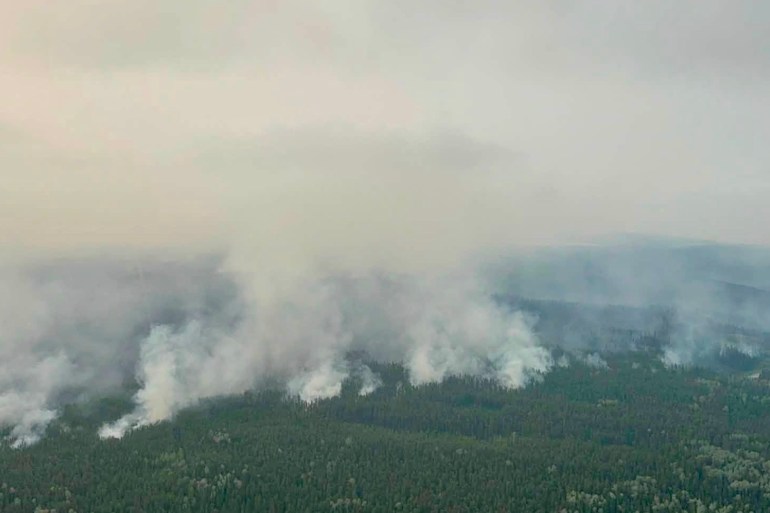 An image posted by Chief Kele Antoine shows fire FS016 outside Fort Simpson on July 1, 2026.