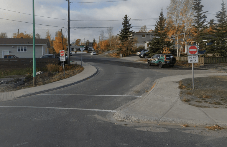 A Google Streetview image of 49 Avenue as seen from 43 Street in October 2025.