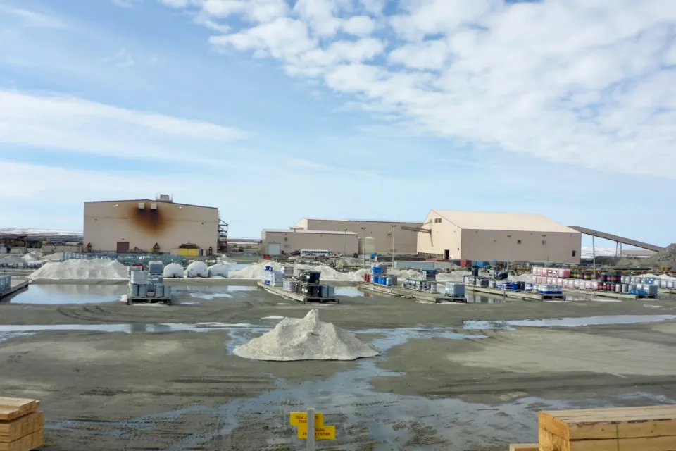 A laydown area at the Ekati diamond mine in 2026. Photo: GNWT