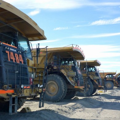 Heavy equipment from Ekati's idled Point Lake project in 2026. Photo: GNWT