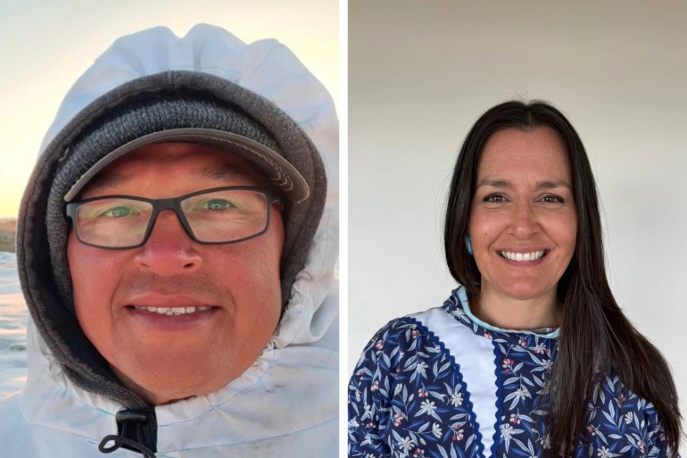Herb Nakimayak in a photo from Inuit Circumpolar Council Canada's website, left, and Kilikvak Kabloona in a photo posted to her Facebook page.
